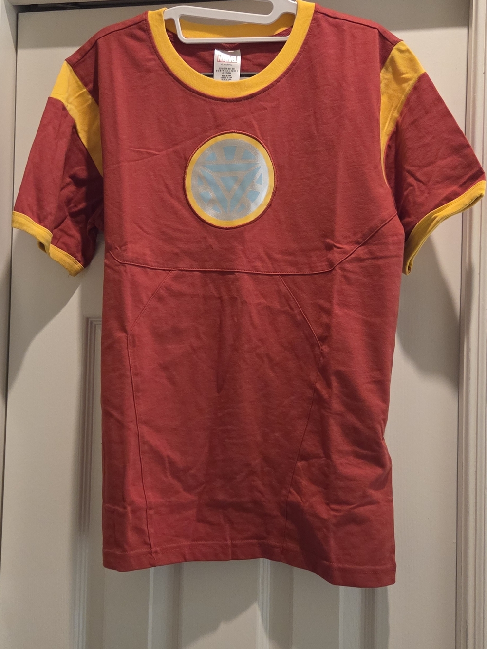 Marvel Red and Yellow Iron Hero Tee with Arc Reactor Graphic